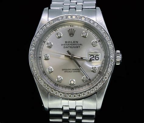 rolex oyster perpetual datejust stainless steel diamond bezel|rolex 36mm datejust with diamonds.